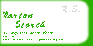 marton storch business card